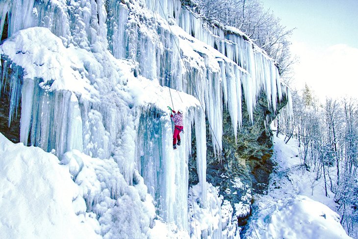 Ice climbing in Glacier National Park