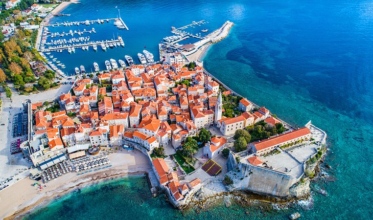 Aerial view of Budva Riviera