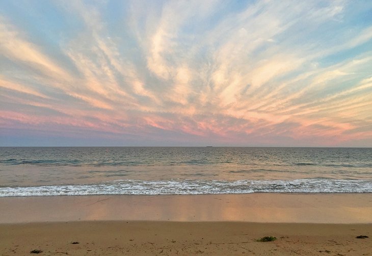 Oceanfront on Scenic route 1 at sunset, Misquamicut, RI