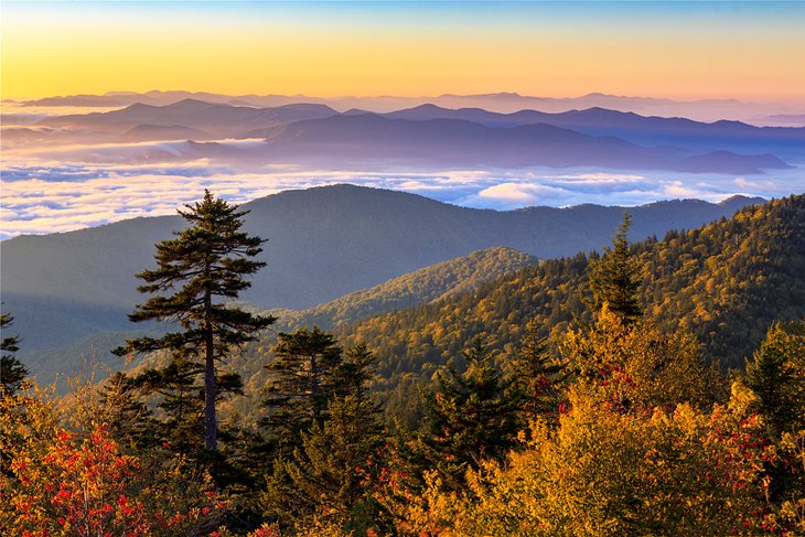 Sunrise over the Great Smoky Mountains from Clingmans Dome