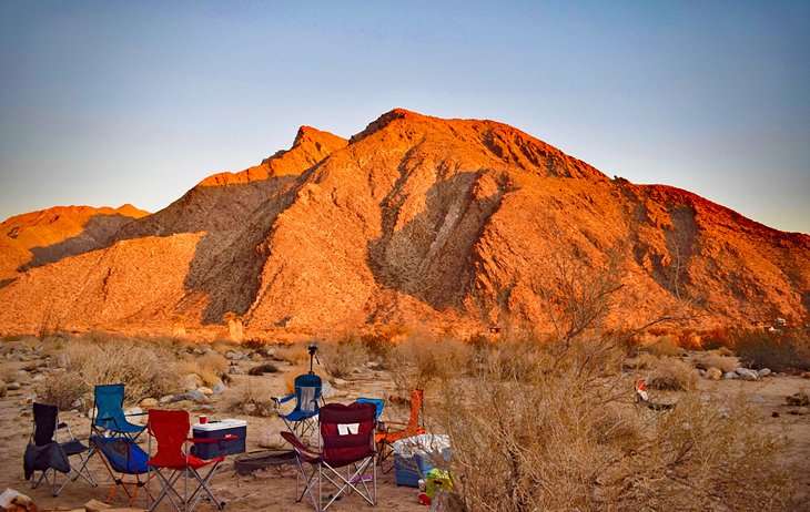 Desert sunrise at a campground in Anza-Borrego Desert State Park