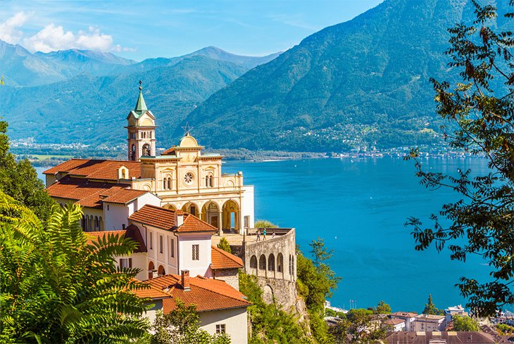 The Madonna del Sasso church overlooking Lake Maggiore