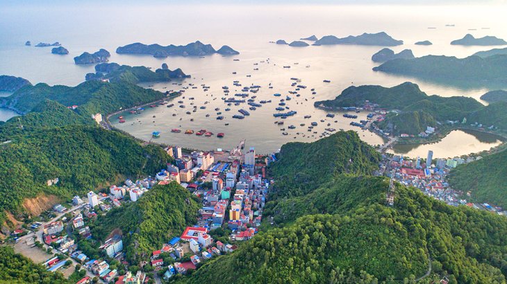 Aerial view of Cat Ba Island