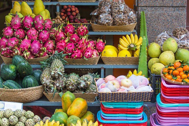 Tropical fruit for sale at a market in Nha Trang