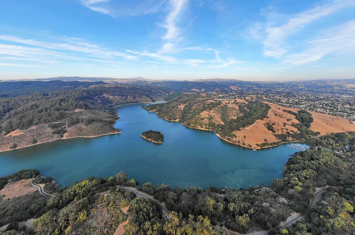Aerial view of Lake Chabot