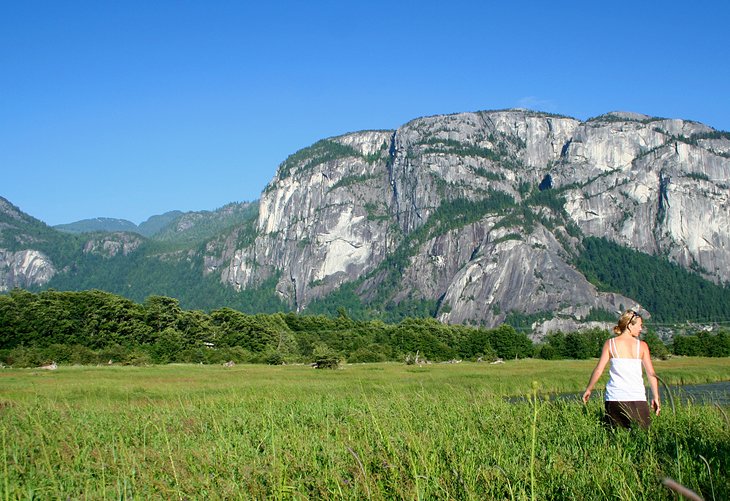 Woman hiking in the Squamish Estuary