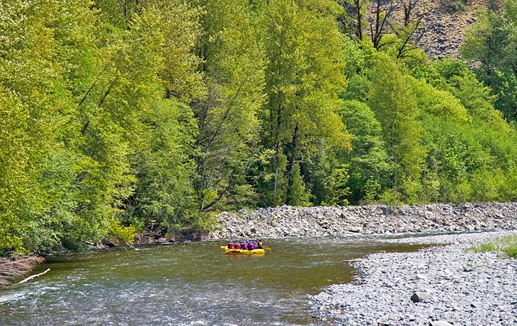 Rafting on a calm stretch of the Cheakamus River
