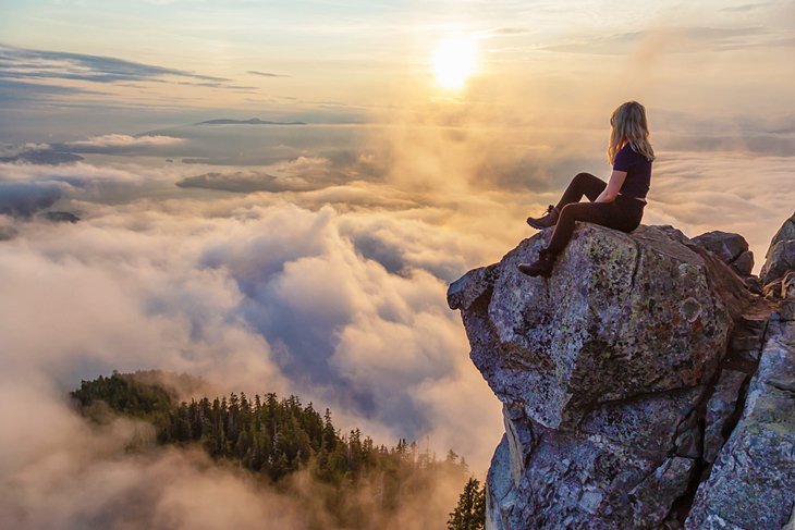 Hiker atop St. Mark's Summit