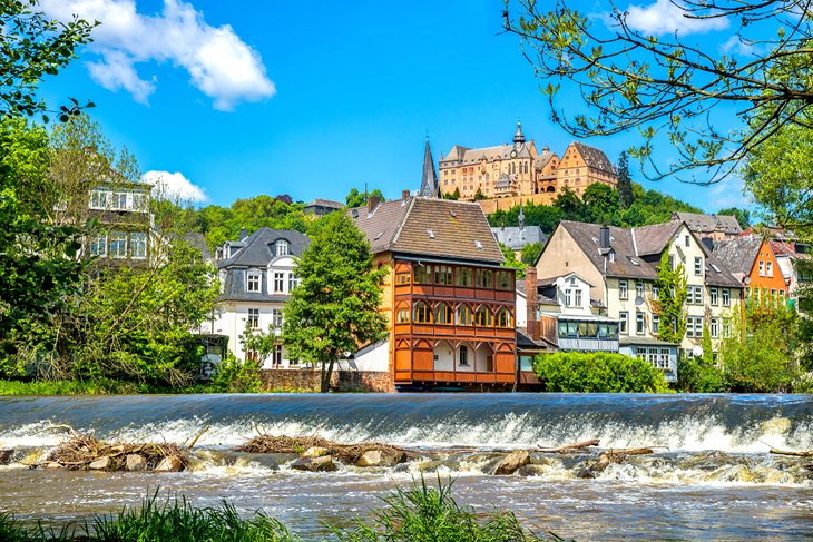 A waterfall in the village of Marburg