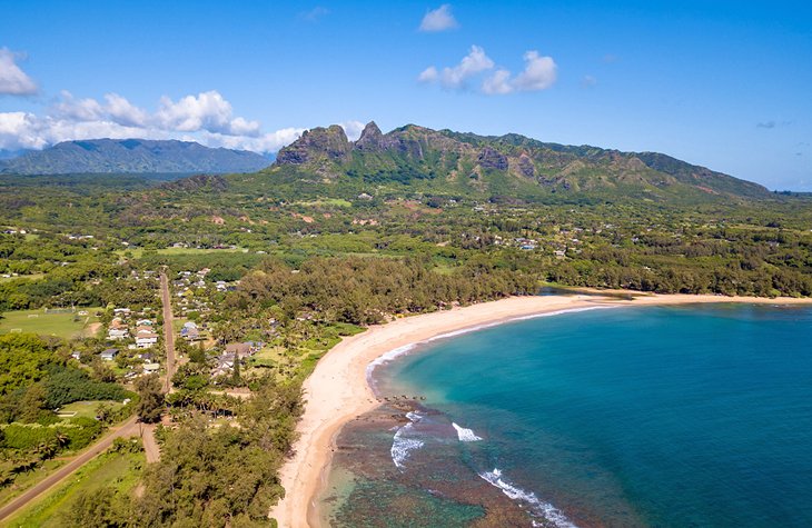 Aerial view of Anahola Beach