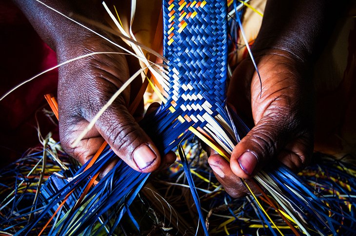 Basket weaving in Rwanda