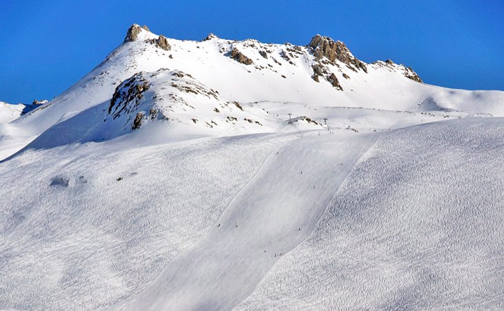Ski runs at Corviglia above St. Moritz
