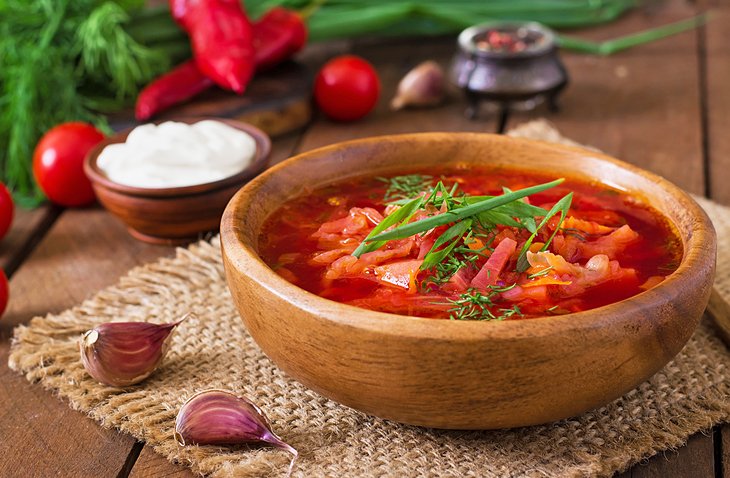 Traditional Ukrainian borscht