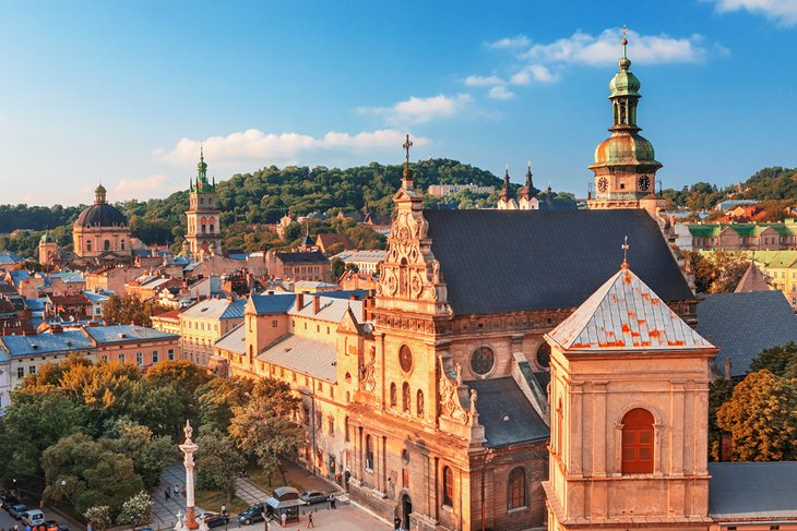 L'viv historical center skyline, Western Ukraine