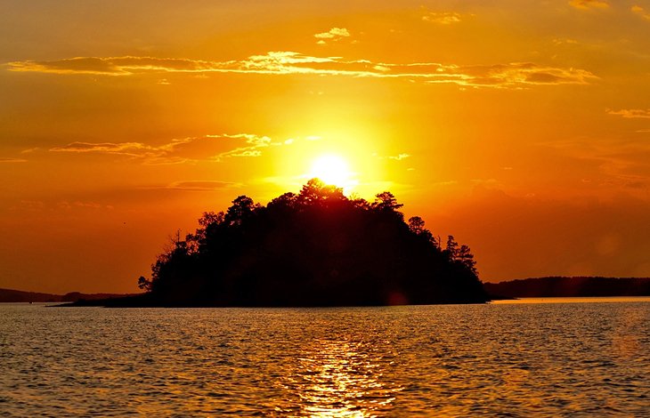 Coucher de soleil sur le lac Ouachita