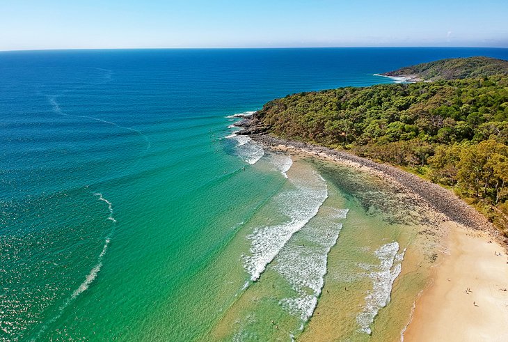 Aerial view of Noosa National Park, Sunshine Coast