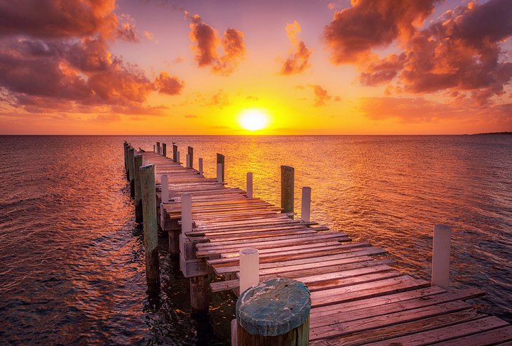 Dock at sunset on Eleuthera Island