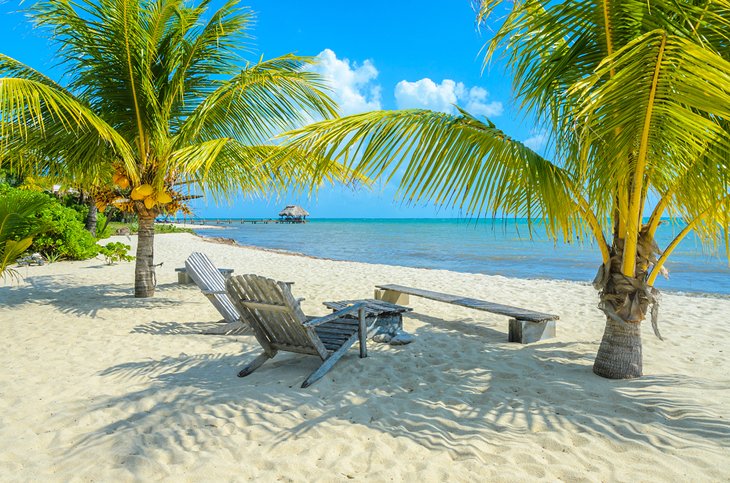 Idyllic Placencia beach scene