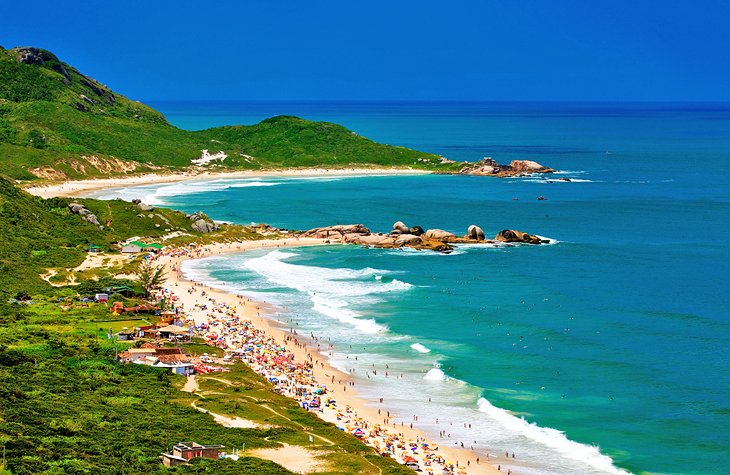 Aerial photo of the beach in Florianopolis