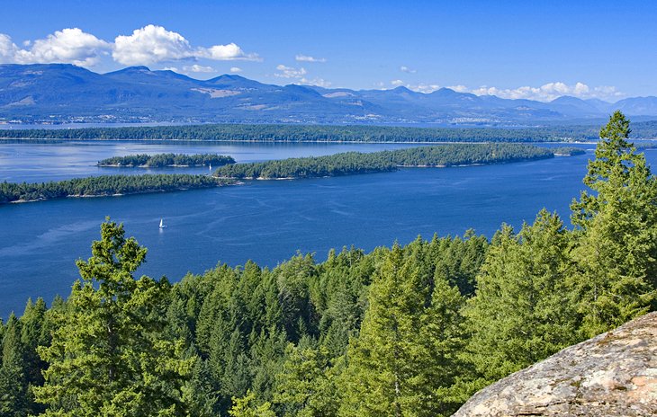 View from rocky cliffs on Galiano Island