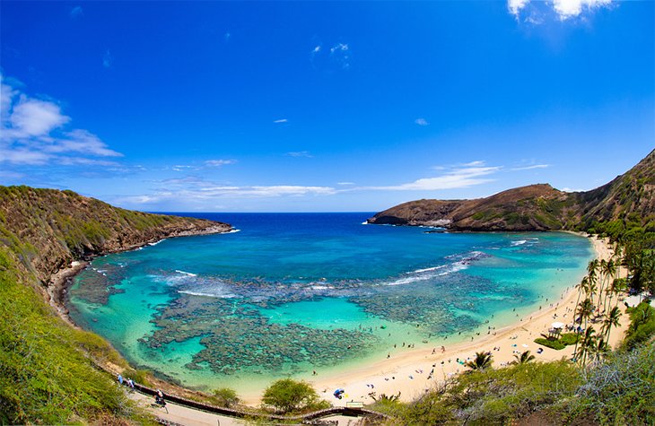 Crescent-shaped Hanauma Bay