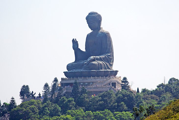 View of Big Buddha from the cable car