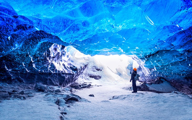 Ice cave under the Vatnajokull Glacier