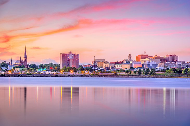 Portland skyline at sunset