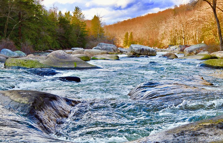 A river flowing through Oakland, Maryland