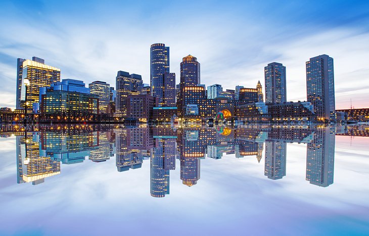 Boston skyline at dusk