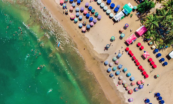 Aerial view of the beach at Sayulita