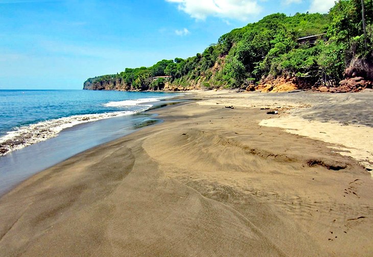 Black-sand on Woodlands Bay Beach