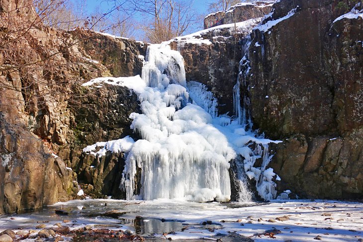 Frozen Hemlock Falls in the winter