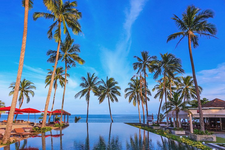 Resort pool on the beach in Koh Samui