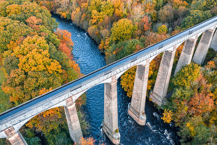 Aerial view of the Pontcysyllte Aqueduct