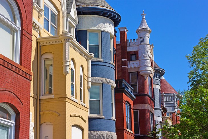 Colorful row houses in Dupont Circle