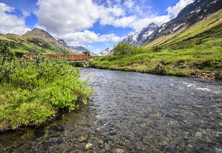 Bridge over a creek in Chugach State Park