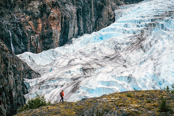 Hiking in front of Exit Glacier