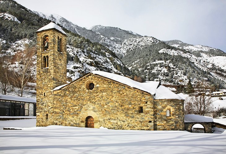 Sant Marti de la Cortinada Church in the winter