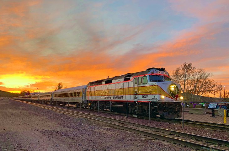 Grand Canyon Railway at sunset