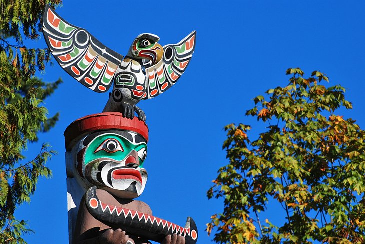Totem pole in Stanley Park, Vancouver
