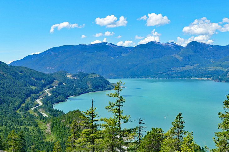 View of Howe Sound and the road from Vancouver to Whistler