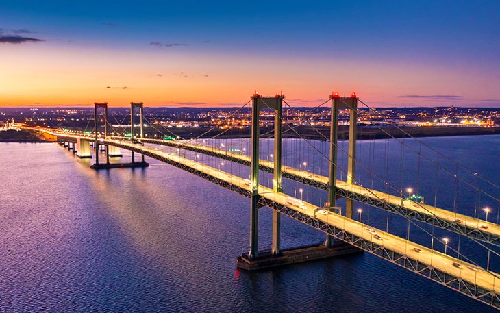 Delaware Memorial Bridge at dusk