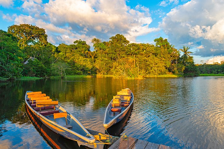 Canoes in Yasuni National Park