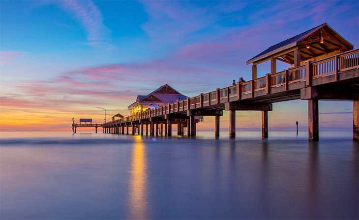 Clearwater pier at sunset