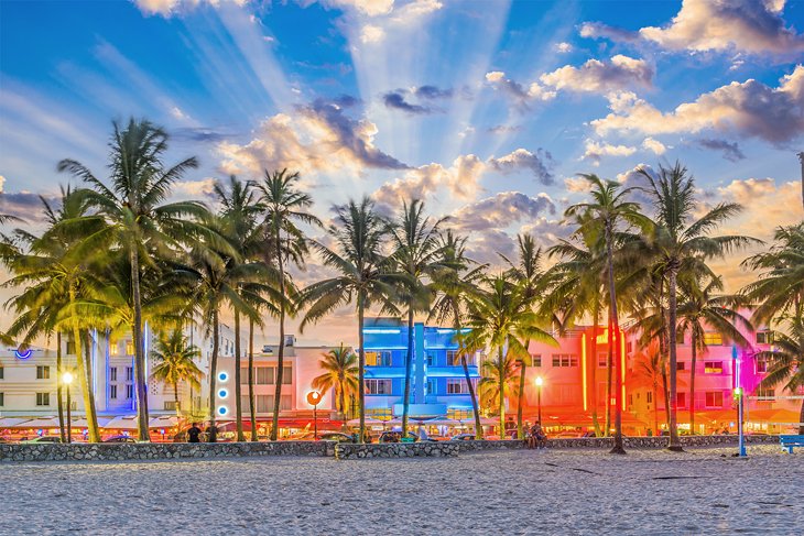 Miami Beach at sunset