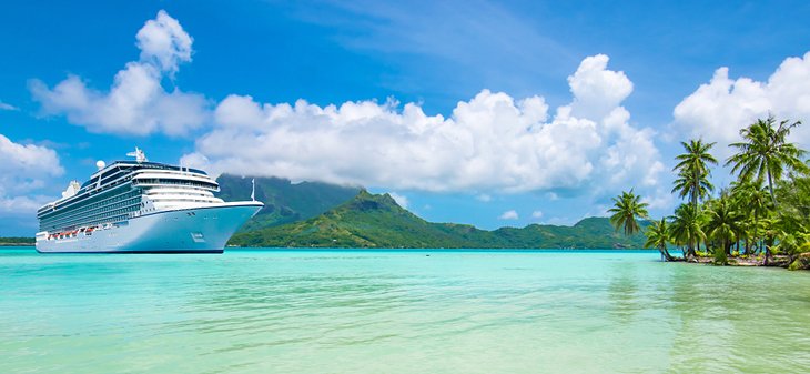 Cruise ship off Bora Bora