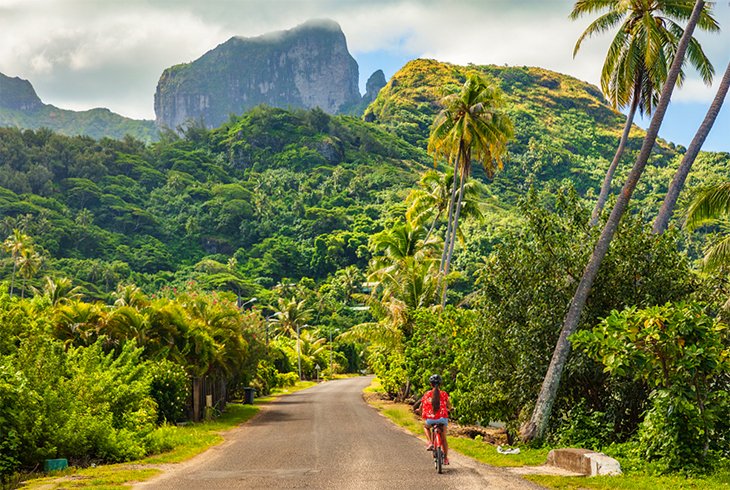Bicyclist in Bora Bora