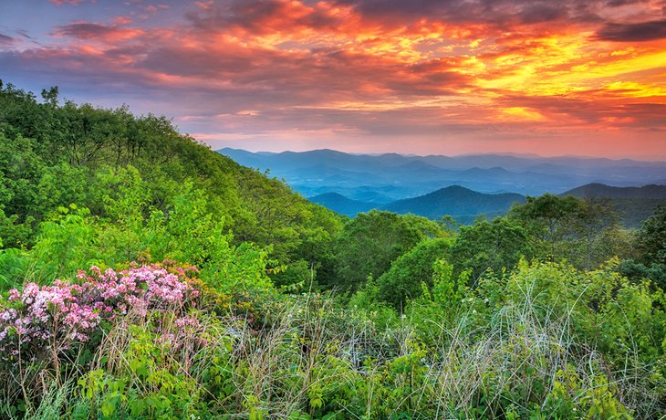 Sunset over the Blue Ridge Mountains