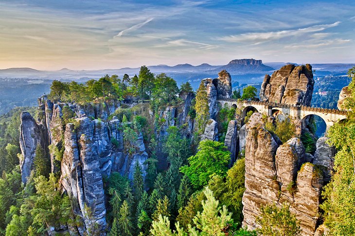 Bastei Bridge in Saxon Switzerland National Park